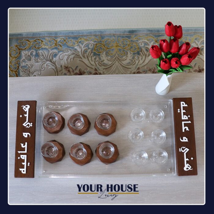 صينية أكريلك و خشب حجم كبير